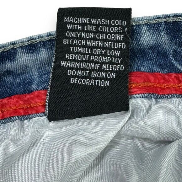 Public Supply Co. NYC Distressed Slim Straight Jeans 16 Big Boy Blue Acid Wash - Picture 10 of 12